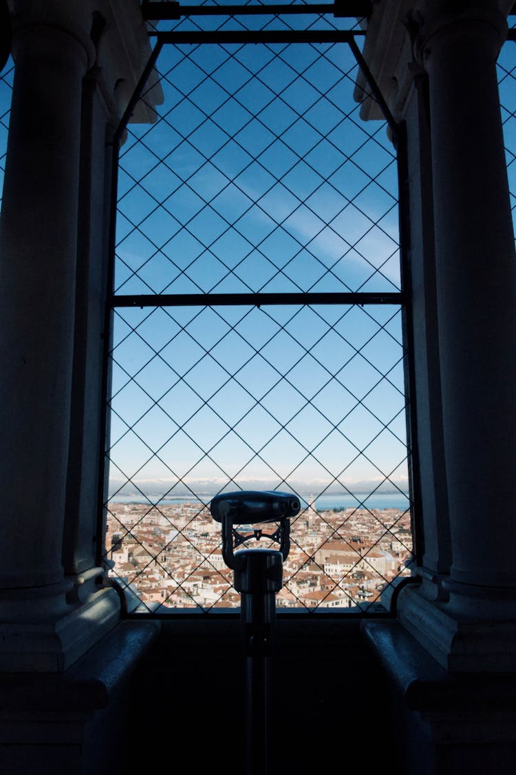 Observatory At The Top Of The Bell Tower Of St. Marks Basilica In Venice, Italy 