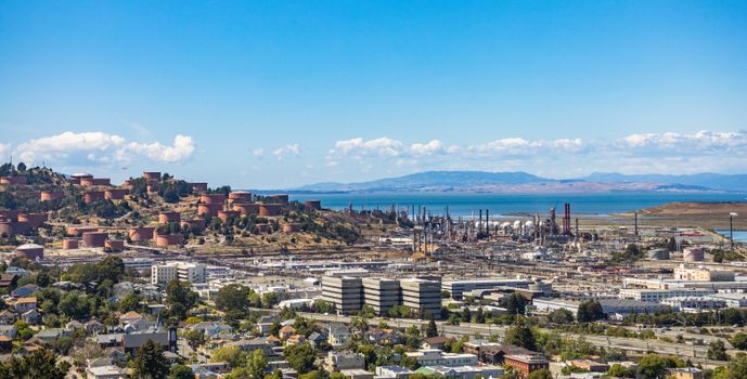 High Angle View of Mountains and City 