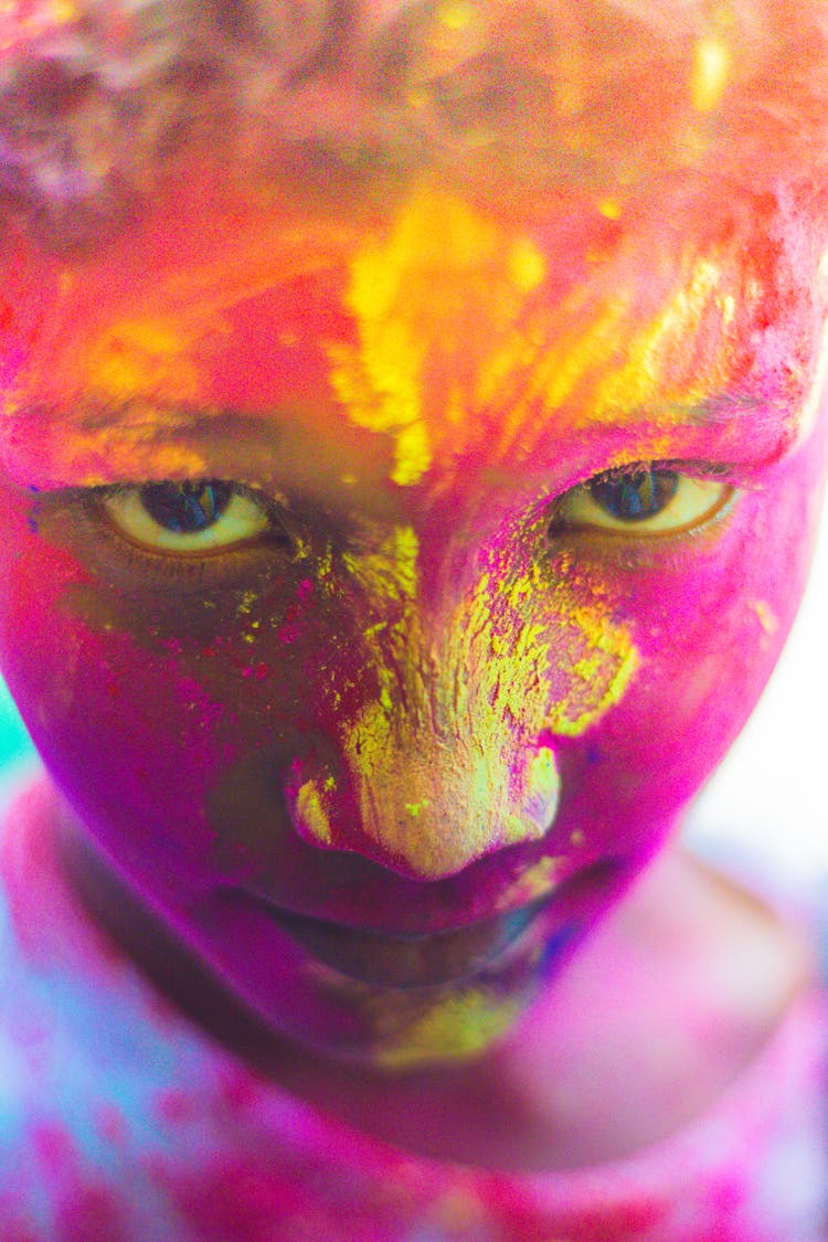 Painted Face Of Person Portrait Photo