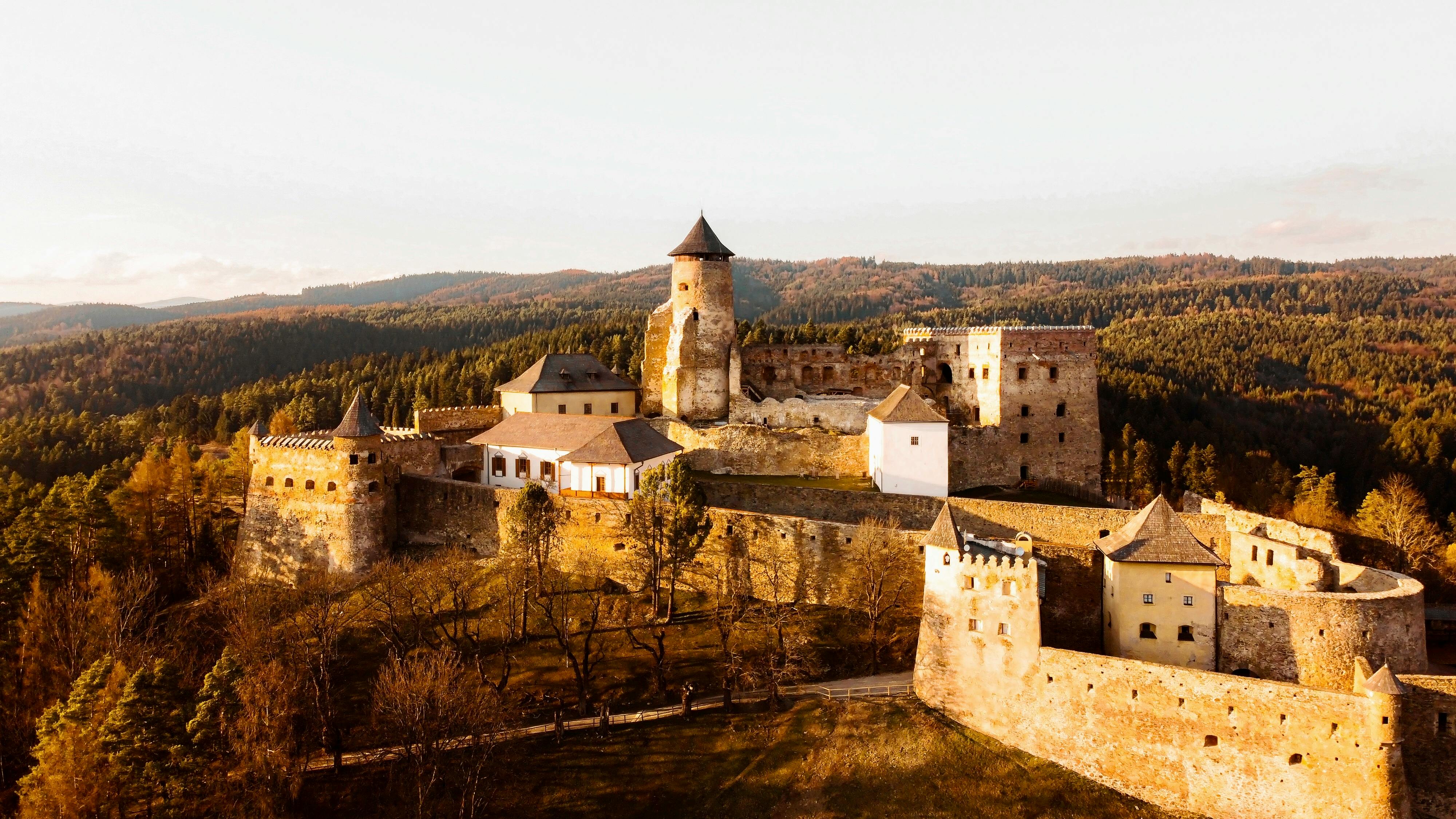 lubovna castle in sunset time