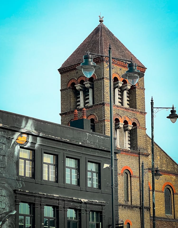 A Building With A Tower 