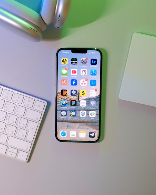 App Icons on a Phone Lying on a Desk