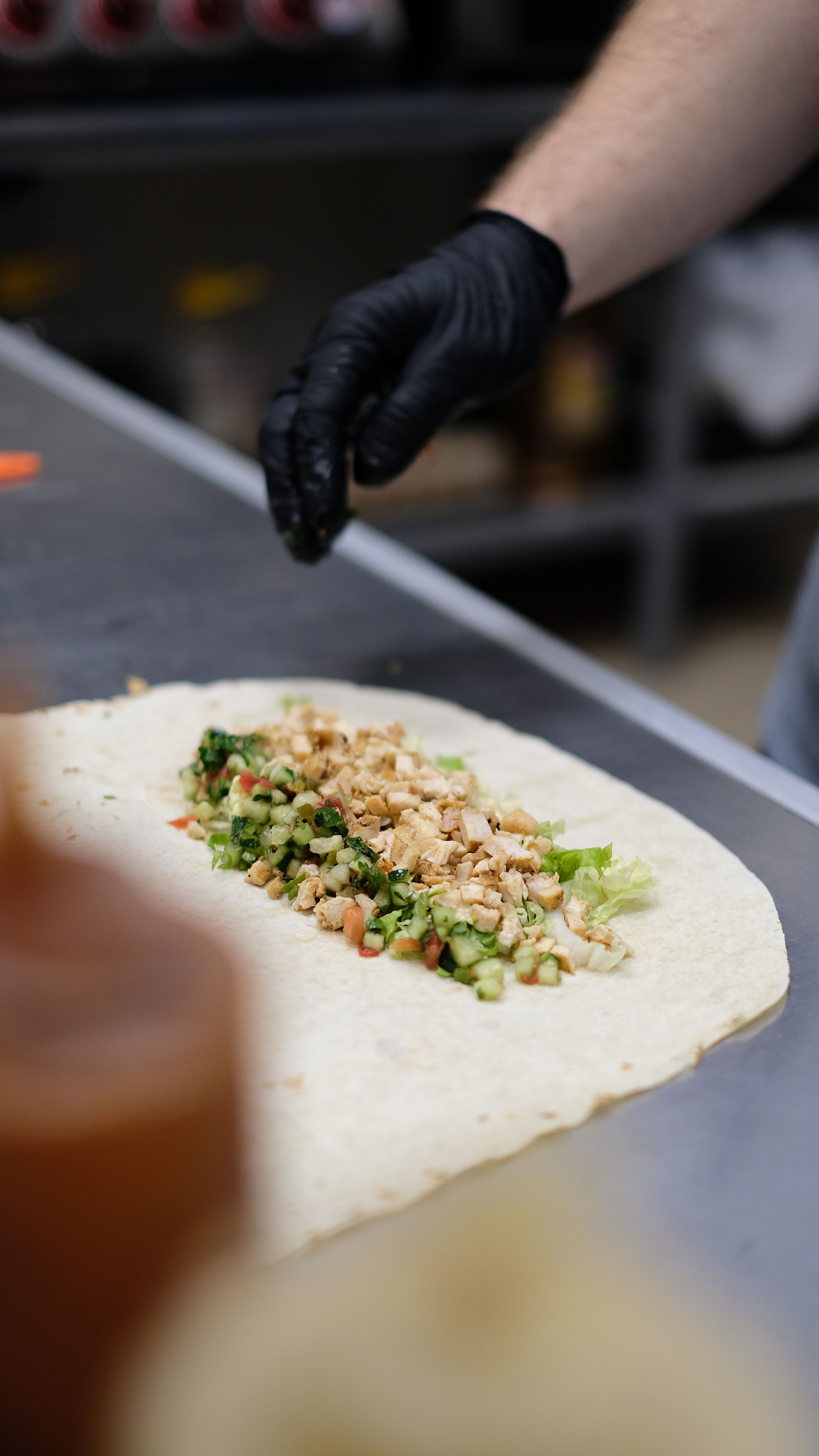 Fresh shawarma preparation