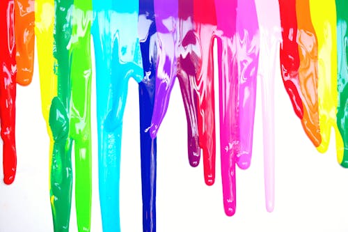 무료 여러 가지 빛깔의 페인트 물방울 스톡 사진