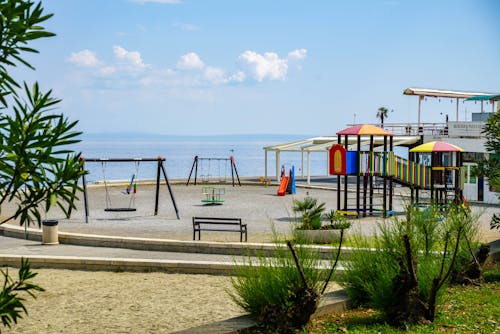 Free Playground Near the Sea Stock Photo