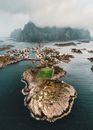 Henningsvaer Football field by drone