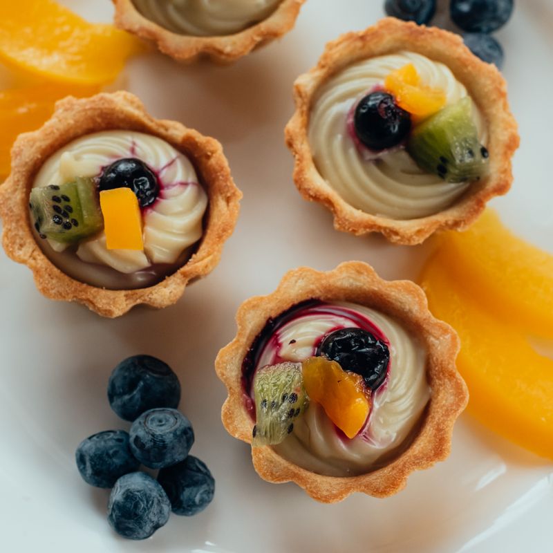 Kamut Peach and Basil Tartlets with Honey Glaze