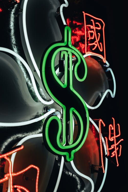 Ingyenes stockfotó dollár jel, felirat, fények témában