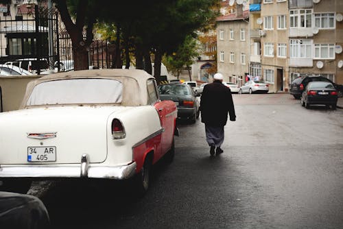 A Man Walking on a Street