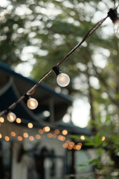 Kostnadsfria Kostnadsfri bild av glödlampor, ljusslinga, vertikalt skott Stock foto