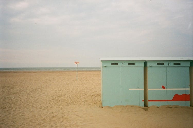 Wooden Cabins On A Beach