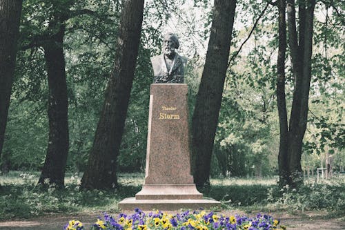 Theodor Storm Monument in Park