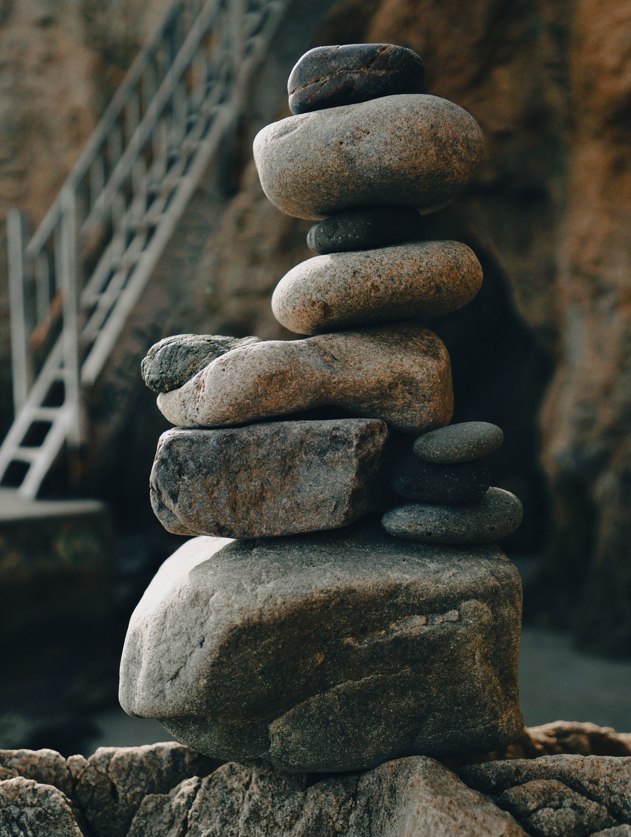 stacked-fieldstone-edging Stacked natural stones showing how rock defines a garden border