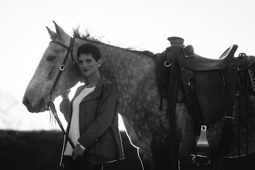 Δωρεάν στοκ φωτογραφιών με άλογο, άνθρωπος, ασπρόμαυρο