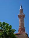 a historical mosque minaret and blue sky