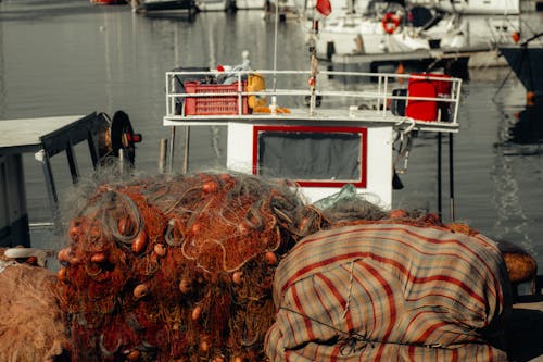 Foto d'estoc gratuïta de aparells de pesca, barca, mar
