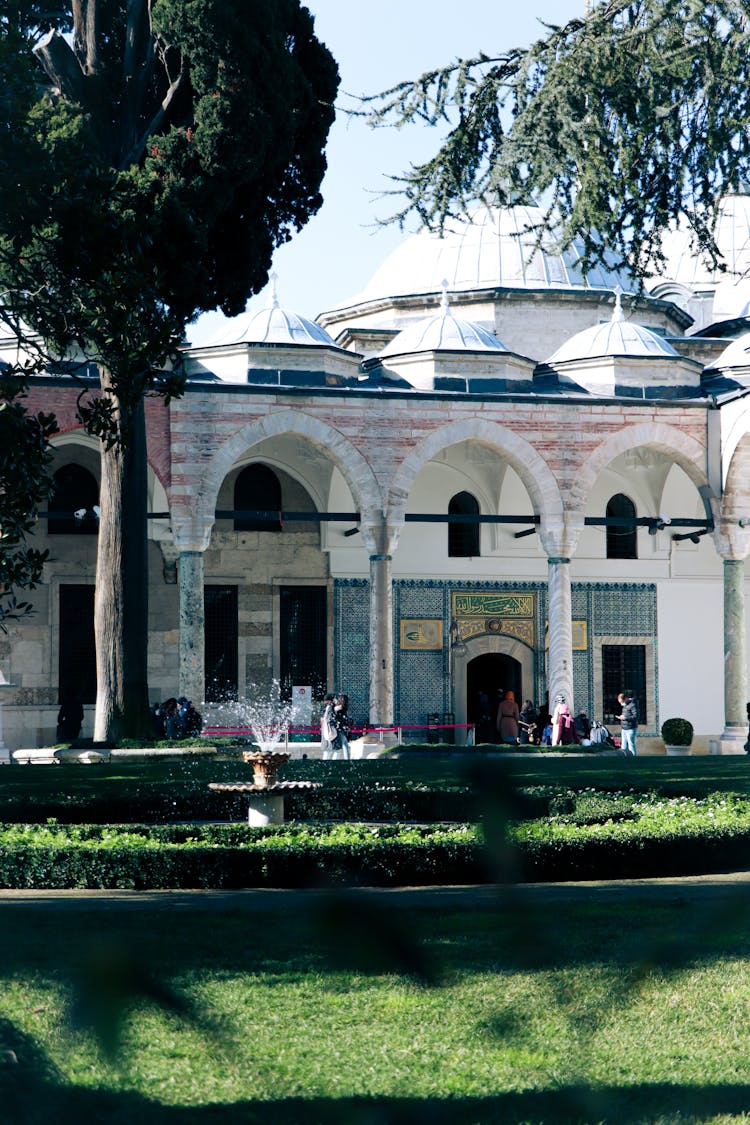 Water Fountain Beside A Museum