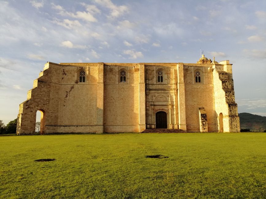 Captivating view of a historic church's facade in Yanhuitlán, showcasing ancient architecture and cultural heritage.