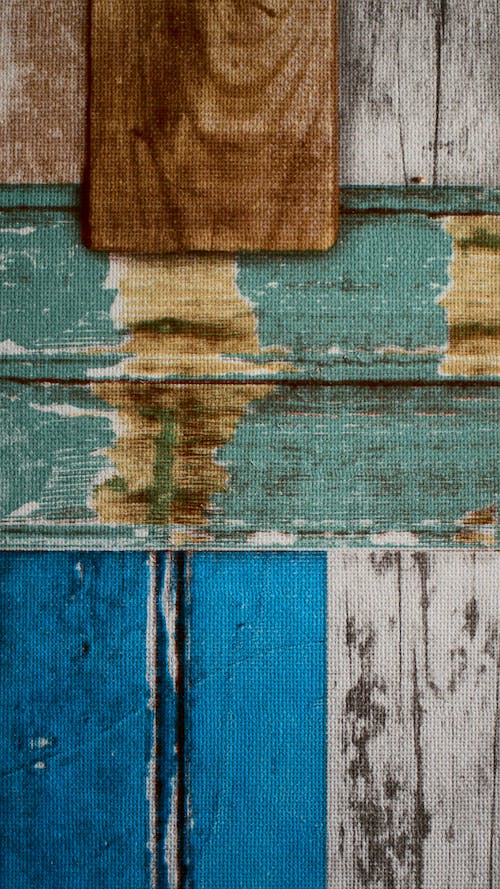 Painting on Canvas of Colorful Wooden Planks 