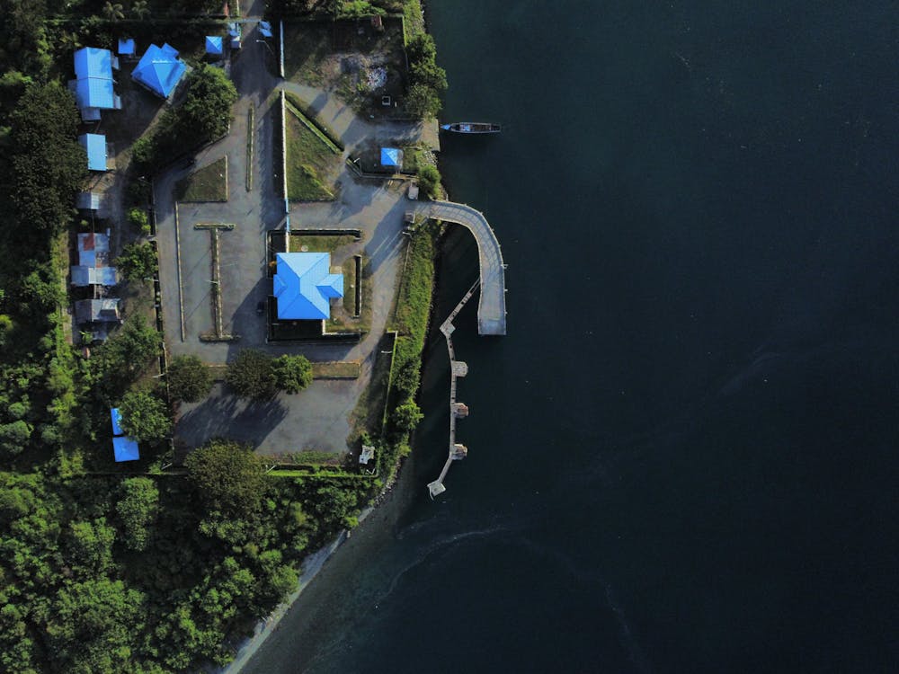Aerial View of Harbor at Lake Shore