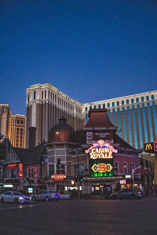 Illuminated Buildings in Downtown Las Vegas, USA