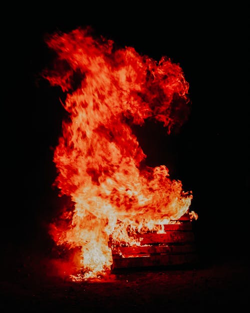 垂直拍攝, 大火, 柴火 的 免費圖庫相片