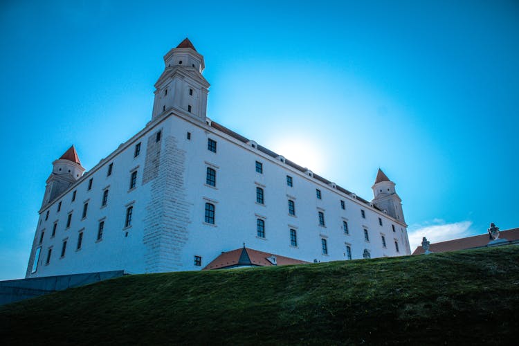 Bratislava Castle In Slovakia Under Blue Sky