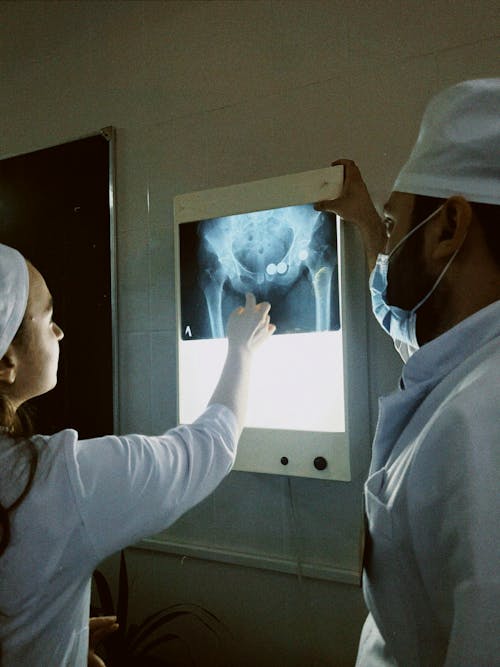 Free Doctors Examining an X-Ray Stock Photo
