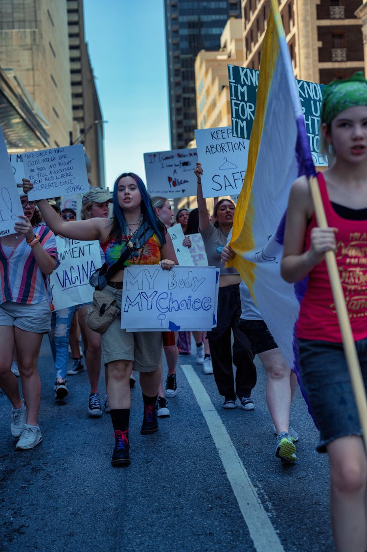 People Protesting In The Street 