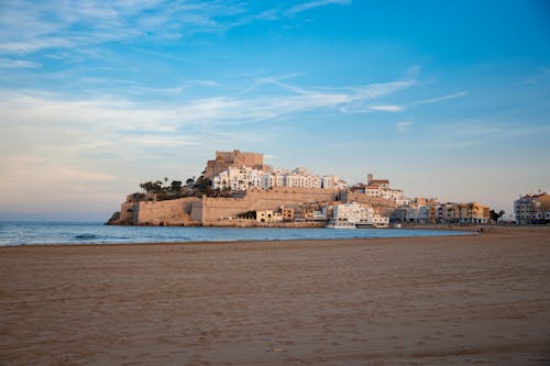 Sea, Beach and Peniscola Castle, Spain