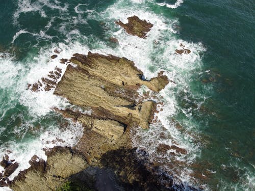 Waves Crashing on Rocks