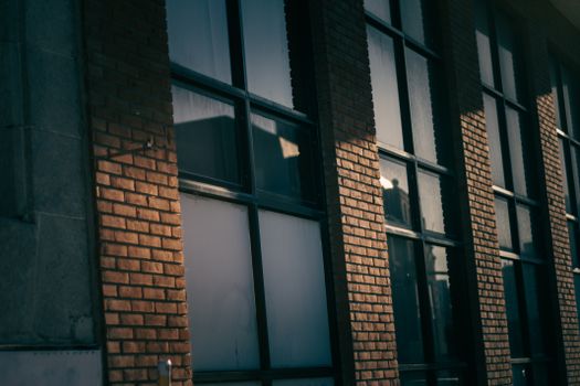 Glass Window between Brick Post 