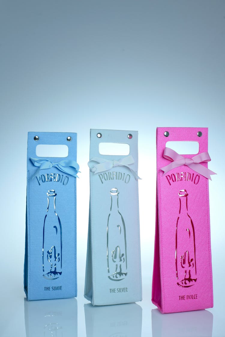 Blue And Pink Bottle Gift Bags