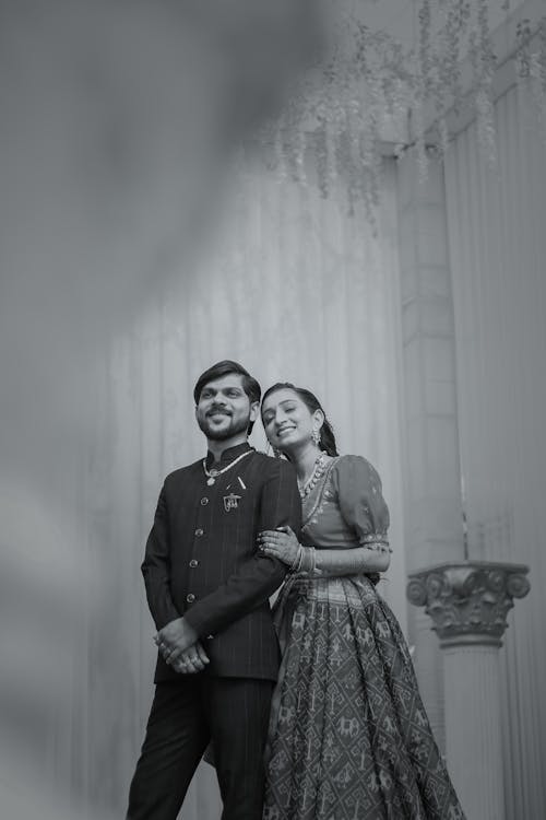 A Monochrome Portrait of a Happy Couple 