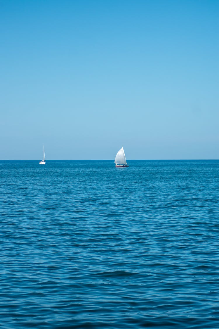 A Sailing Boats On The Sea