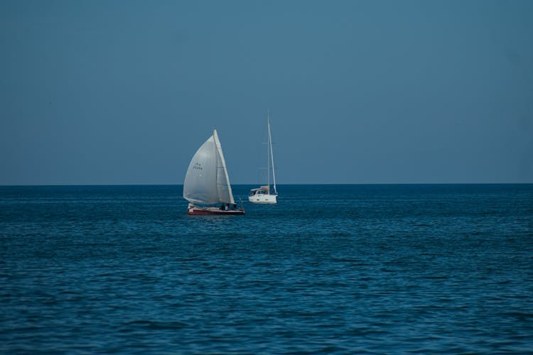 A Sailing Boats On The Sea