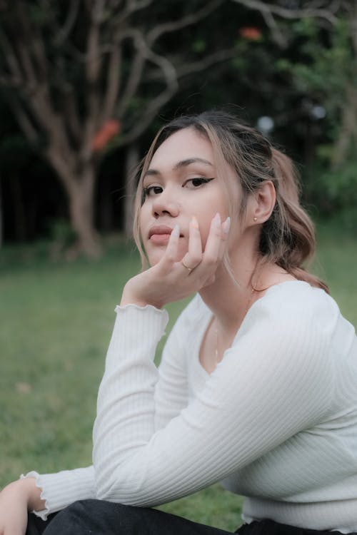 Beautiful Woman in Long Sleeves