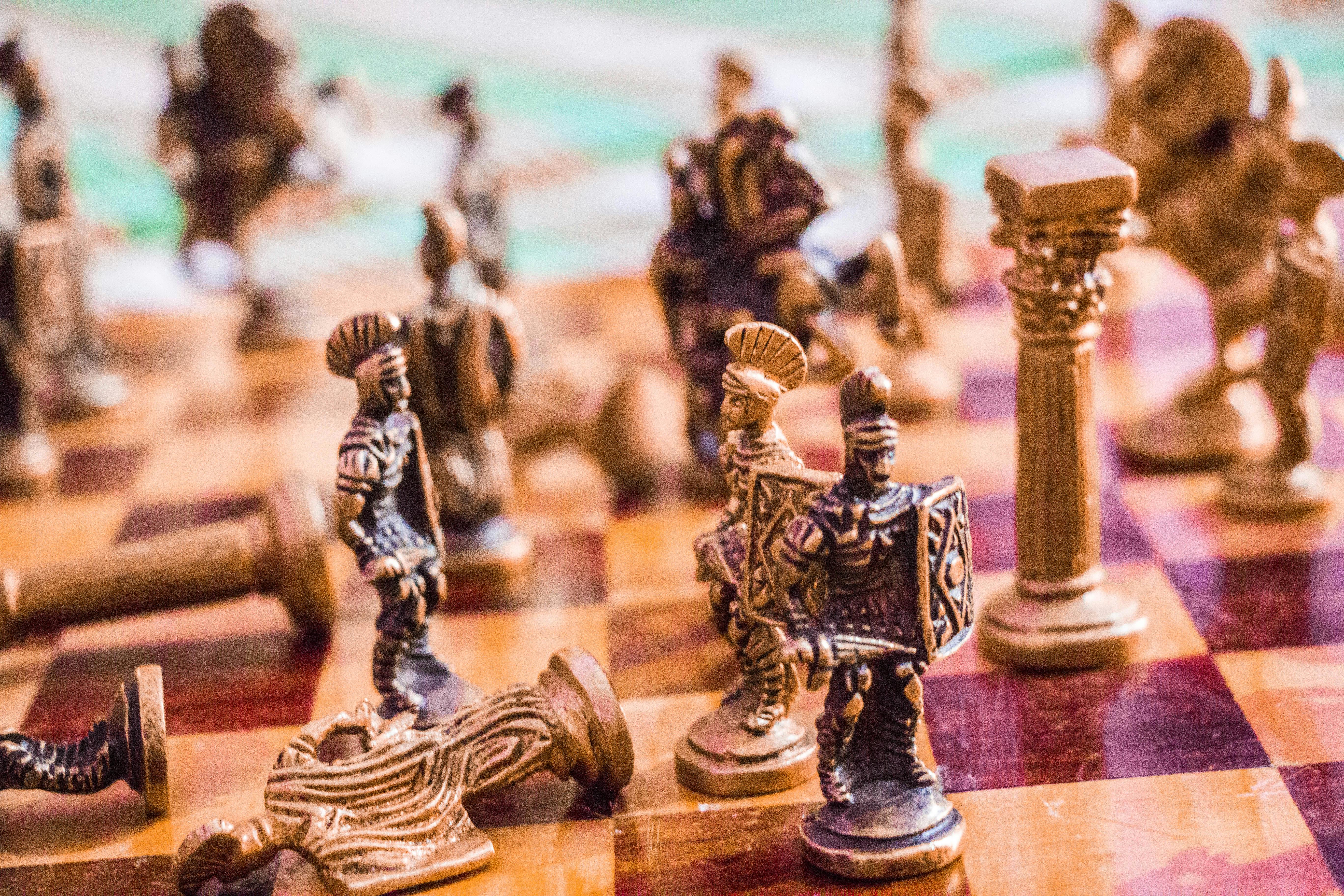 Free stock photo of bronze, check, chess
