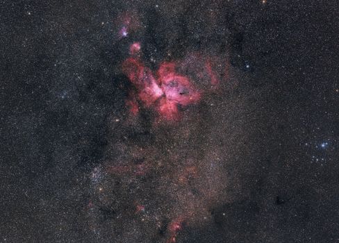 Pink Nebula among Stars