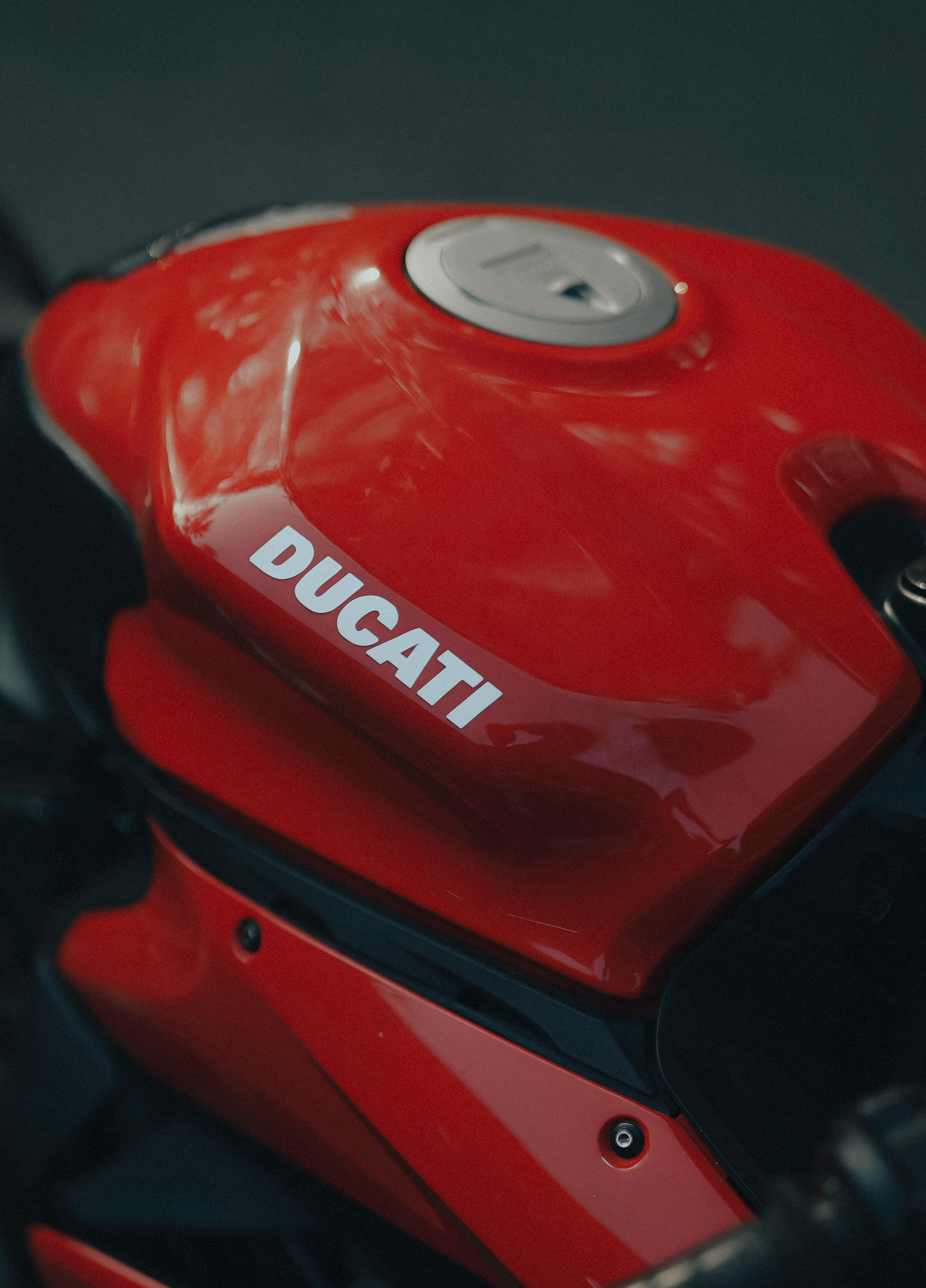 Closeup of a Gas Tank of a Ducati Motorcycle · Free Stock Photo