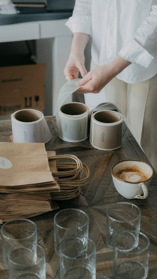Free Person Holding White Ceramic Mug With Coffee Stock Photo