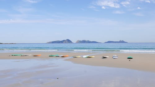 Surfboards on the Sea Shore