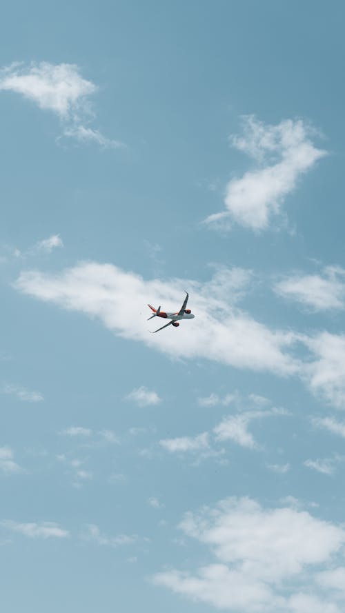 Immagine gratuita di aeroplano, cielo azzurro, nuvole bianche