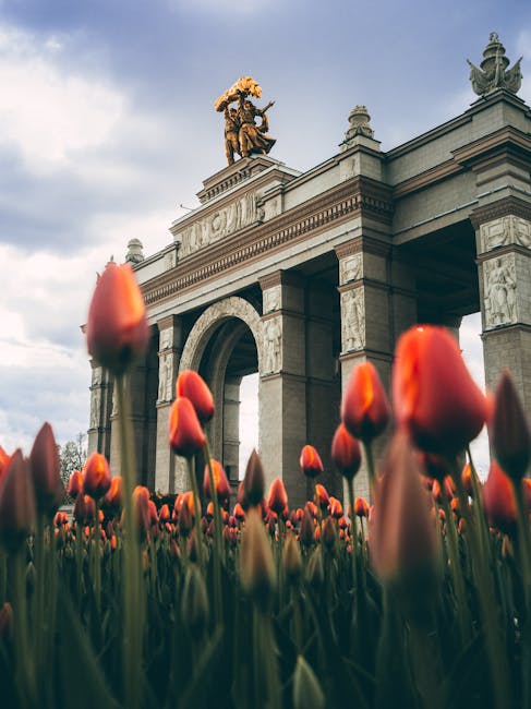 Tulip Garden Near the Entrance of the Exhibition of Achievements of National Economy