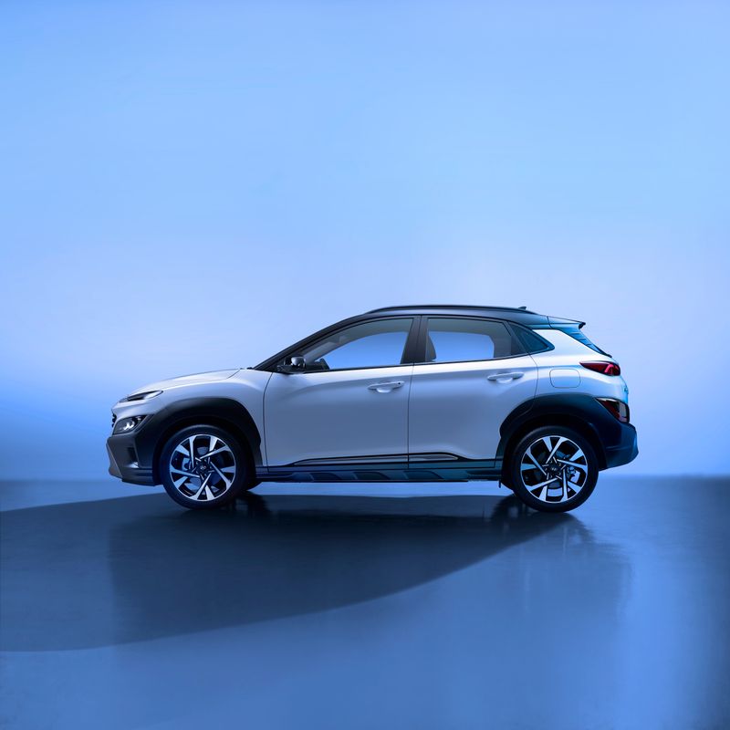 Studio shot of a Hyundai SUV showcasing sleek design