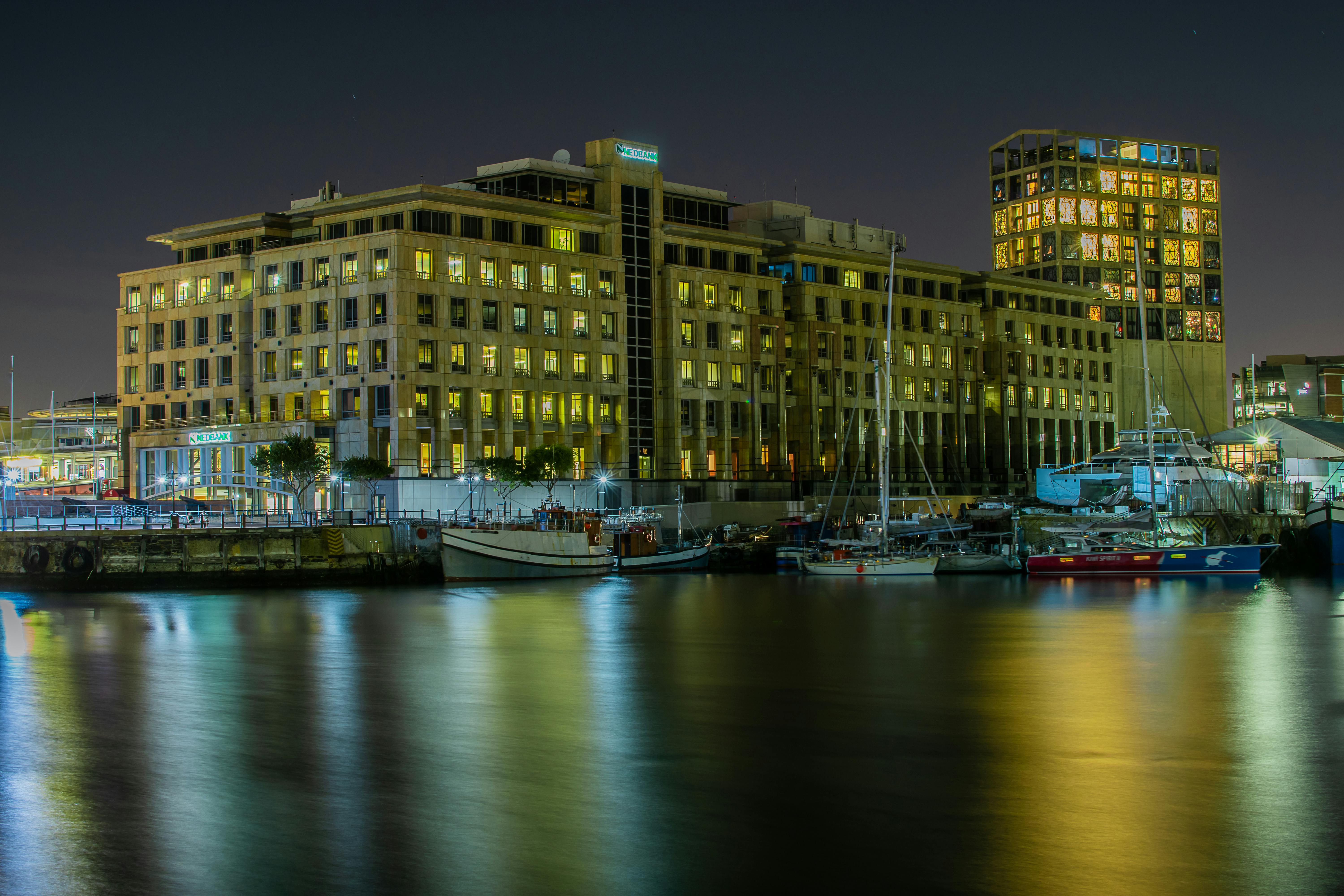 Free City Architecture At Night Long Exposure Stock Photo