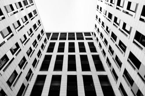 Grayscale Photo of a Concrete Building