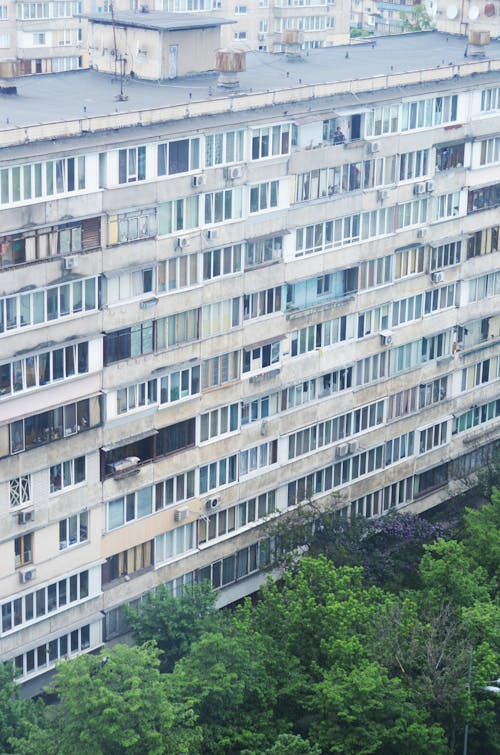 An Aerial Photography of a Building Near the Green Trees