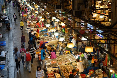 People on Seafood Market