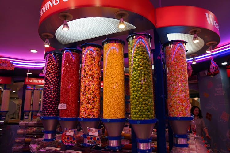 Candy Dispensers In A Store